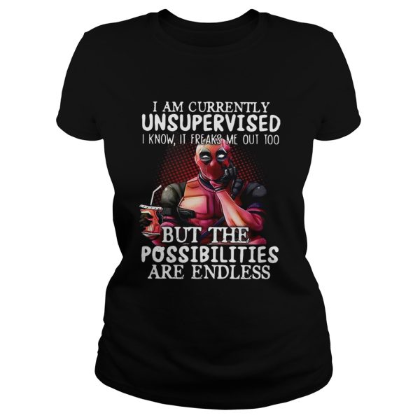 Deadpool I am currently unsupervised I know it freaks me out too shirt