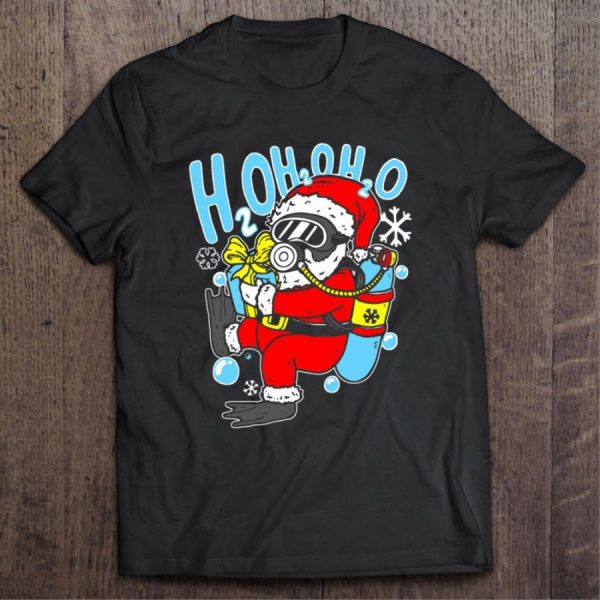 Diving Santa H2o H2o H2o Funny Christmas Dive Scuba  shirt