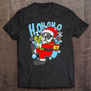 Diving Santa H2o H2o H2o Funny Christmas Dive Scuba  shirt