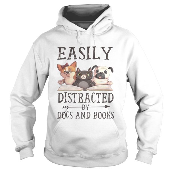 Easily Distracted By Dog And Books T-Shirt