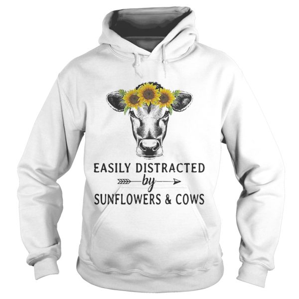 Easily distracted by sunflower and cows shirt