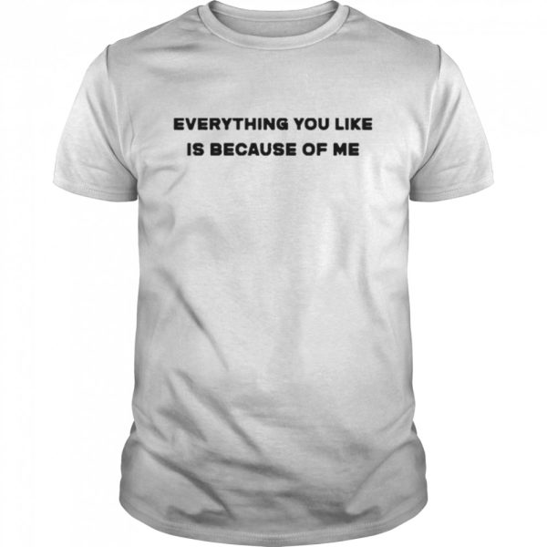 Everything You Like Is Because Of Me shirt