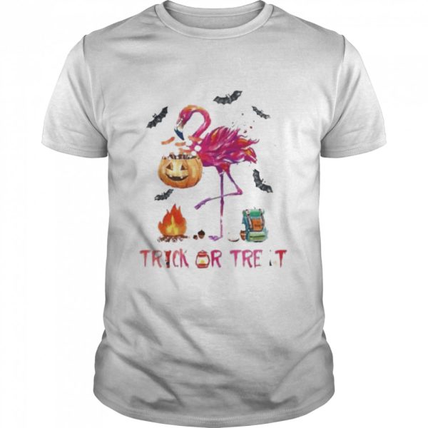 Flamingo Halloween trick or treat shirt