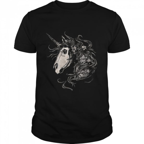 Floral Unicorn Skull Flowers Halloween Costume T-Shirt