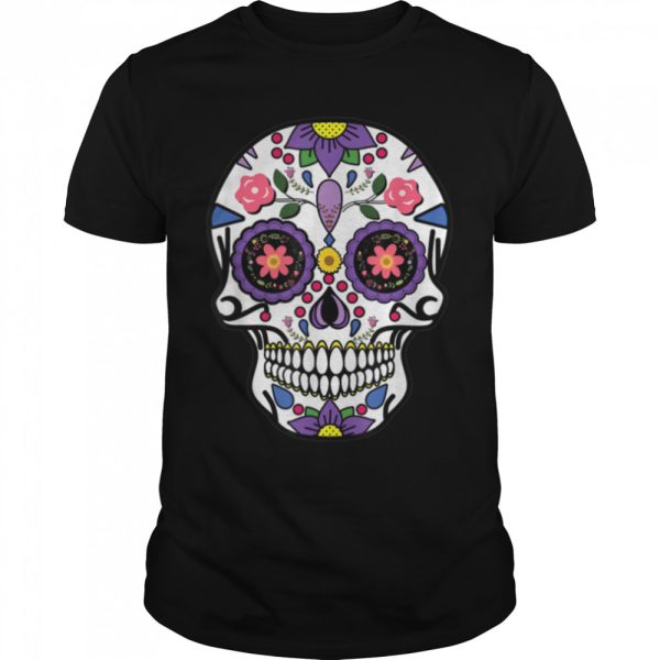 Flower Sugar Skull Souls Day Muertos Day Of Dead Halloween T-Shirt