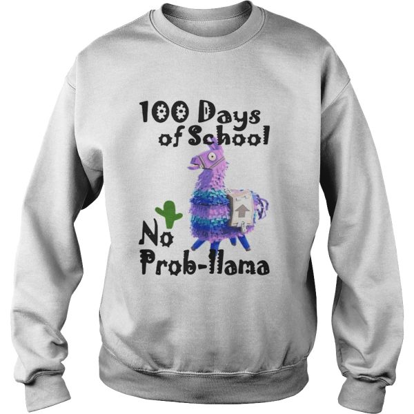 Fortnite Llama 100 Days Of School No Prob Llama Shirt