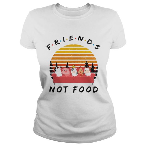 Friends not food vintage sunset shirt