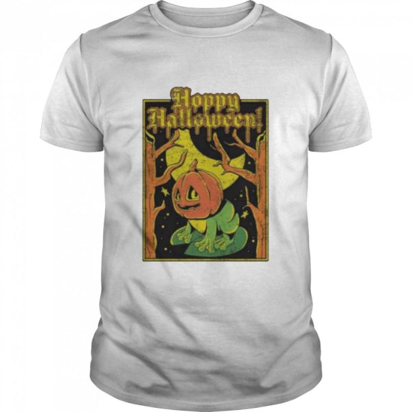 Frog pumpkin hoppy halloween shirt