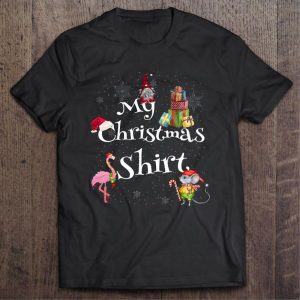 Gnome Flamingo my christmas shirt 1