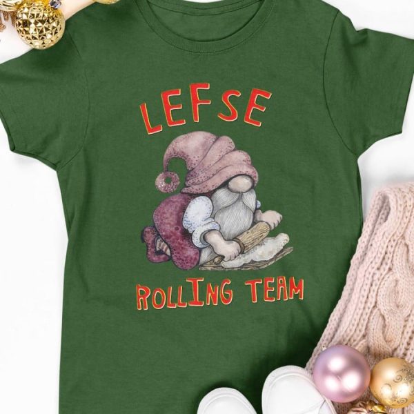 Gnome cooking lefse rolling team shirt