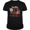 Happy Hallothanksmas Dabbing Skeleton Turkey Santa Halloween Thanksgiving Christmas Holidays shirt