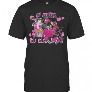 Horror Breast Cancer In October We Wear Pink Halloween T-Shirt