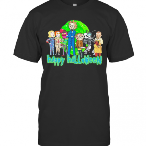 Horror Characters Rick And Morty Happy Halloween T-Shirt
