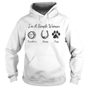 I'm A Simple Woman I Like Sunshine Horses And Dogs Shirt 2