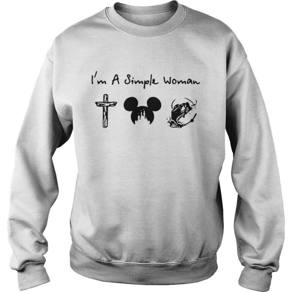 I’m a simple woman I like Cross Mickey Disney and fishing shirt