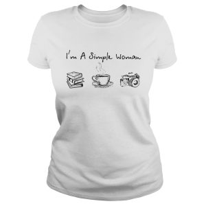 I'm a simple woman I love books coffee and photography shirt 1