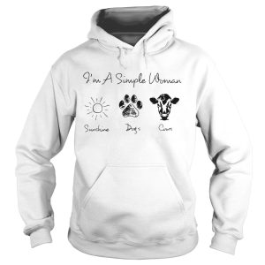 I'm a simple woman I love sunshine dogs and cows shirt 2