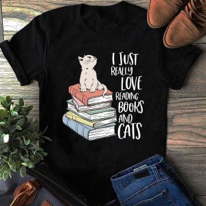I just really love reading books and cats shirt 1