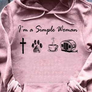 Im A Simple Woman Faith Paw Coffee Camping Shirt 2