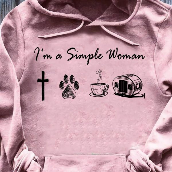 Im A Simple Woman Faith Paw Coffee Camping Shirt