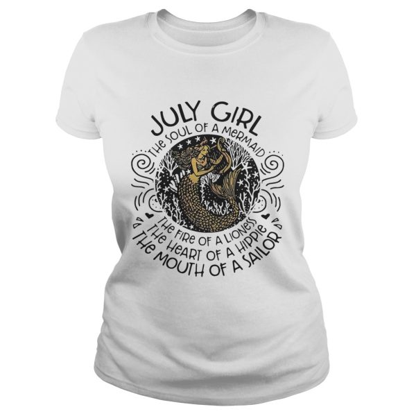 July girl the soul of a mermaid the fire of a lioness shirt