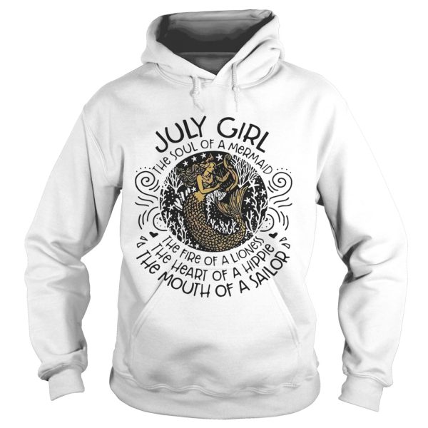 July girl the soul of a mermaid the fire of a lioness shirt