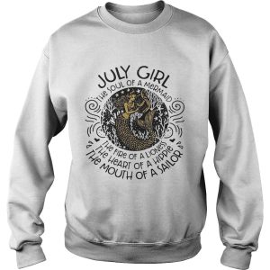 July girl the soul of a mermaid the fire of a lioness shirt 3