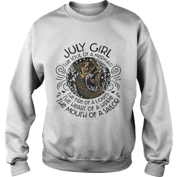 July girl the soul of a mermaid the fire of a lioness shirt