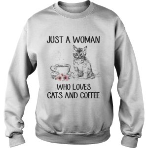 Just A Woman Who Loves Cats And Coffee T Shirt 3