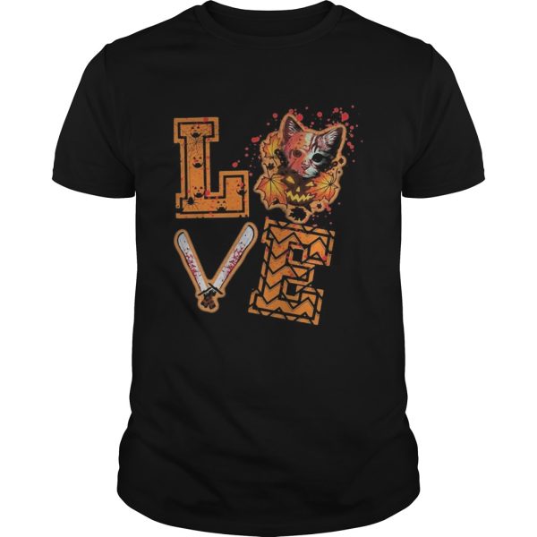 LOVE JASON VOORHEES CAT HALLOWEEN shirt