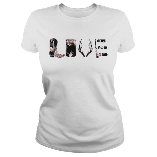 Love hunting equipment boots bottle gun shirt