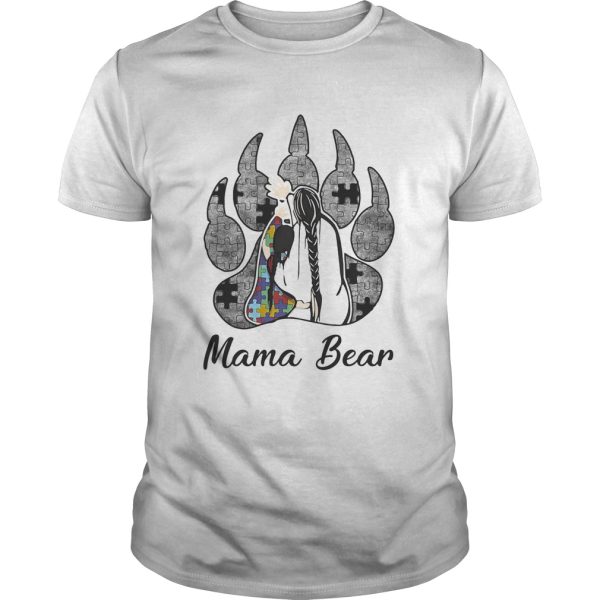 Mama paw bear autism awareness shirt