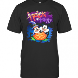 Minnie And Mickey Mouse Trick Or Treat Happy Halloween T-Shirt
