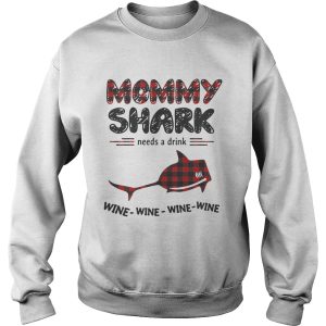 Mommy shark needs a drink wine wine wine wine shirt 3