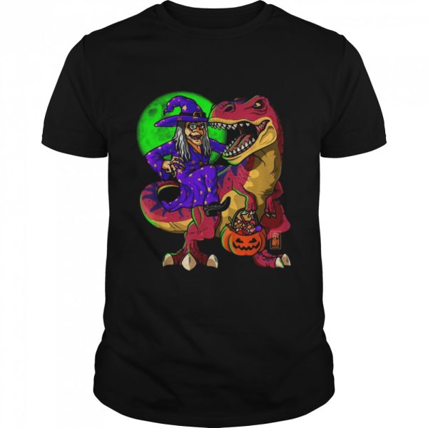 Moonlight T-Rex Witch Costume Halloween Dinosaur Witch Shirt