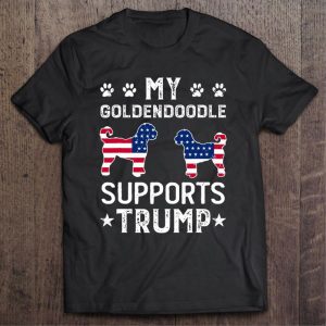 My Goldendoodle Supports Trump american flag Shirt 2