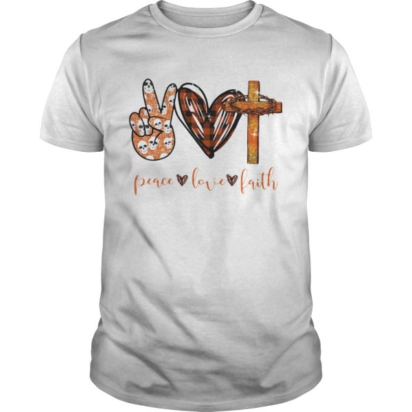 Peace Love Faith Hand Heart Cross shirt