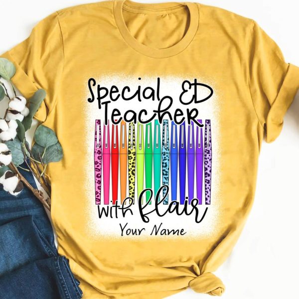 Personalized Special Ed Teacher With Flair Custom Name Shirt