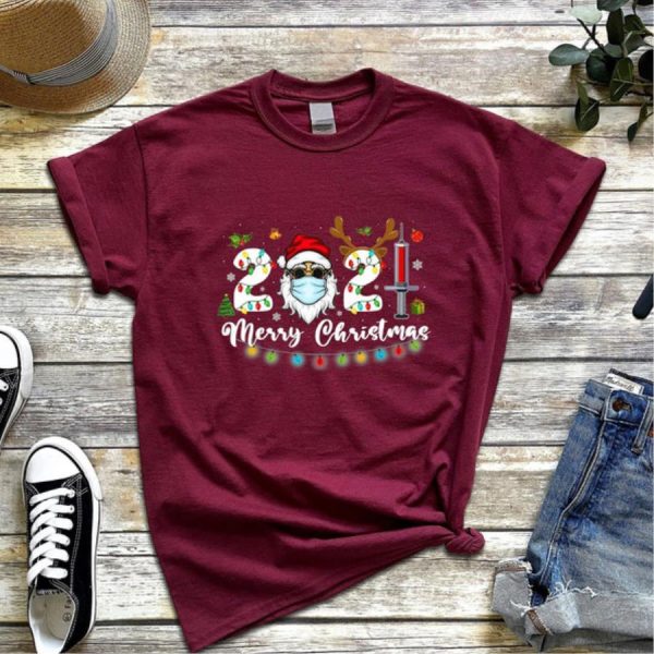 Santa 2021 merry christmas pandemic shirt, Christmas gift, Pandemic Gift