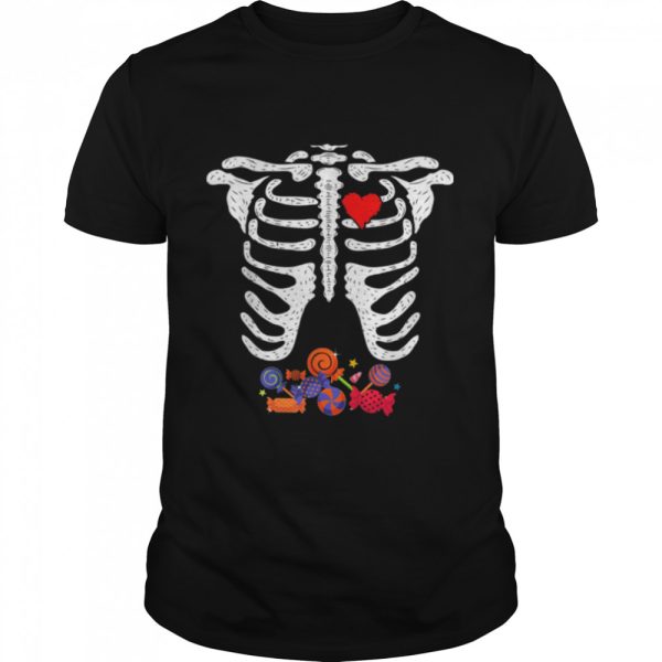 Skeleton Heart Rib Cage X-Ray Cute Candy Halloween Costume T-Shirt