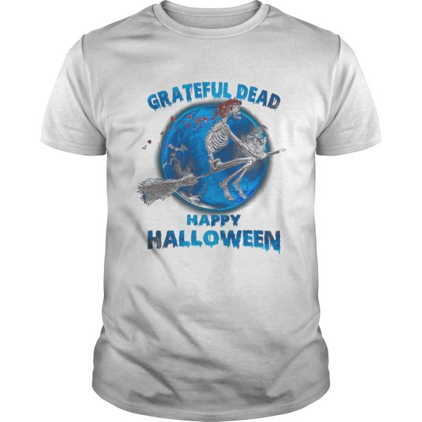 Skeleton witch grateful dead happy halloween shirt