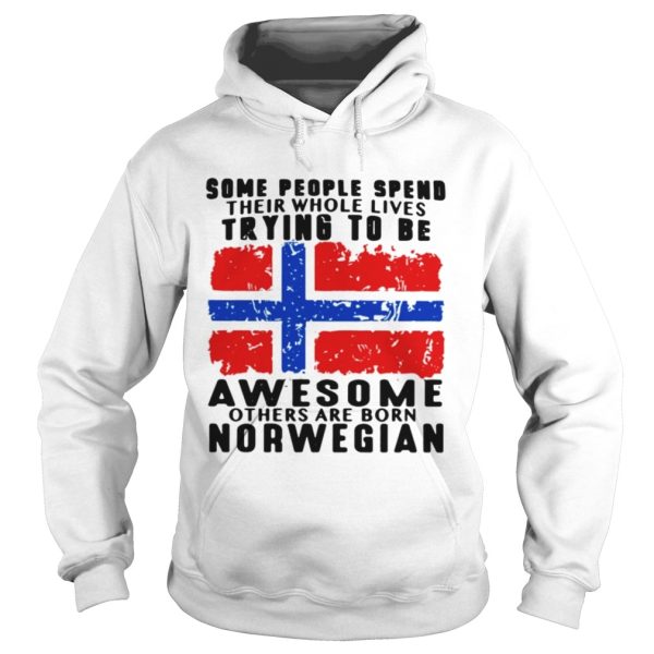 Some people spend their whole lives trying to be awesome others are born Norwegian shirt