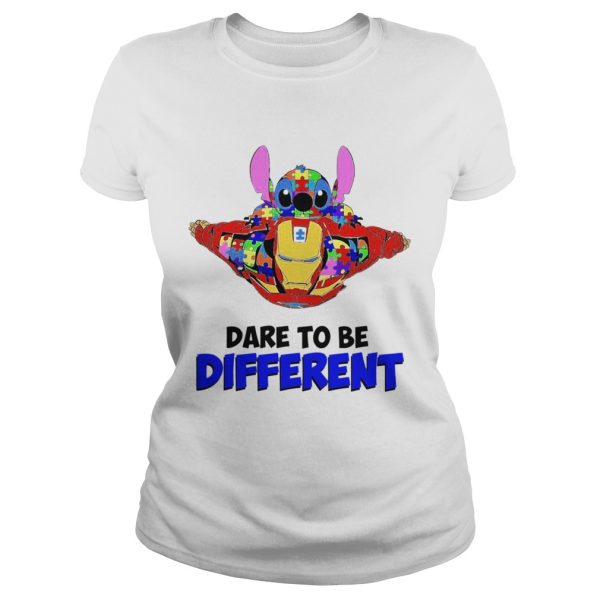 Stitch and iron dare to be different autism shirt