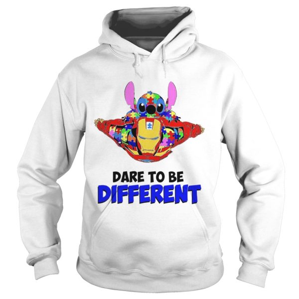 Stitch and iron dare to be different autism shirt