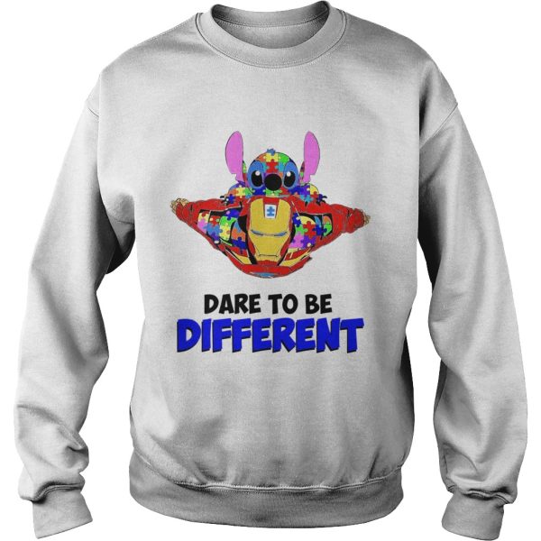 Stitch and iron dare to be different autism shirt