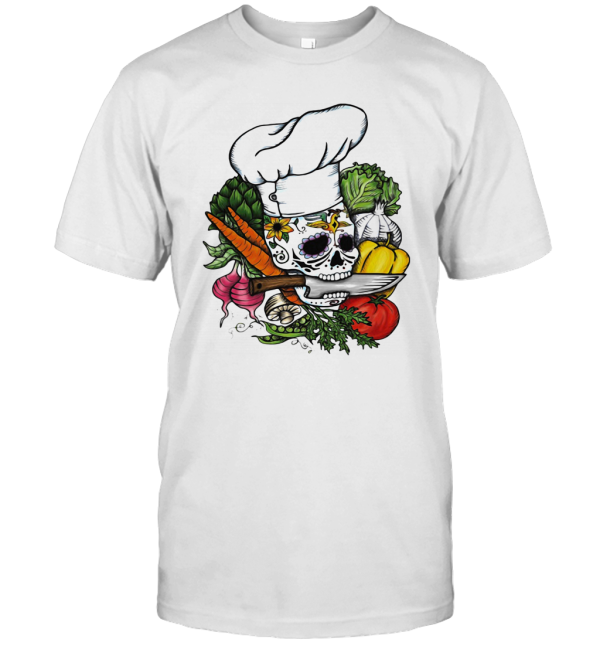 Sugar Skull Chef Vegetables T-Shirt