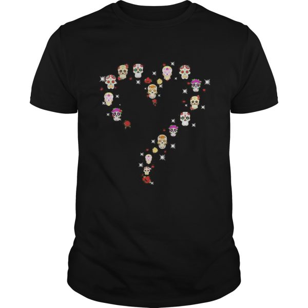 Sugar skull diamond heart shirt