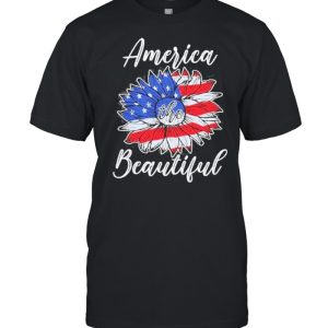 Sunflower america the beautiful flag shirt