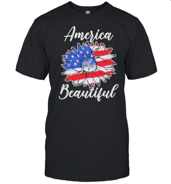 Sunflower america the beautiful flag shirt