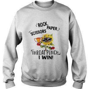 Sunflower rock paper scissors throat punch I win shirt 3